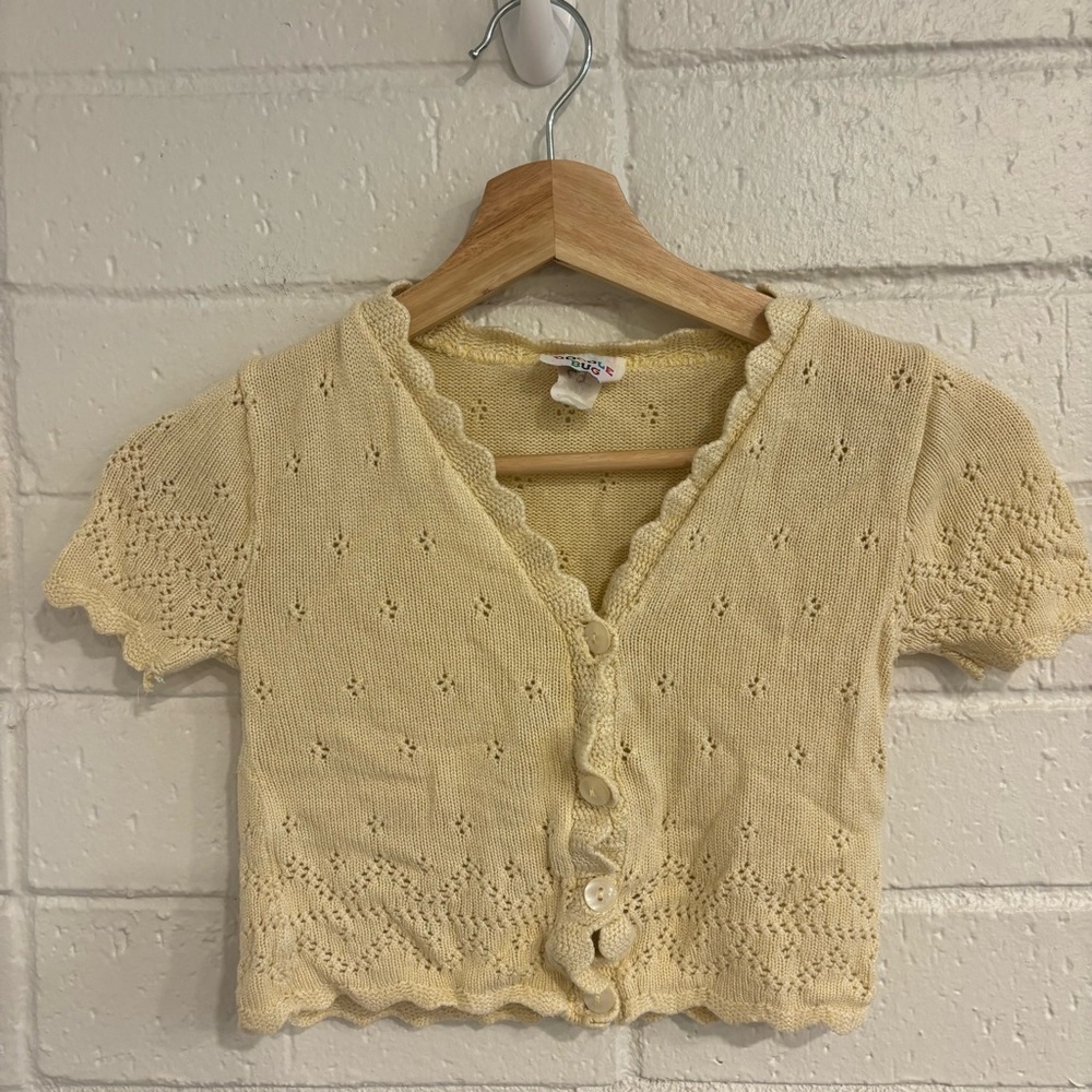 Vintage girls cardigan in cream